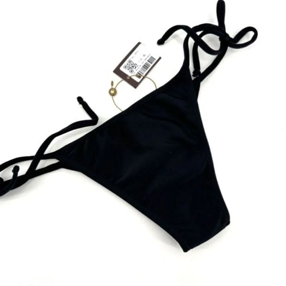 NWT Rio Del Sol Cheeky String Black Bikini Bottoms Size‎ Large - Image 3
