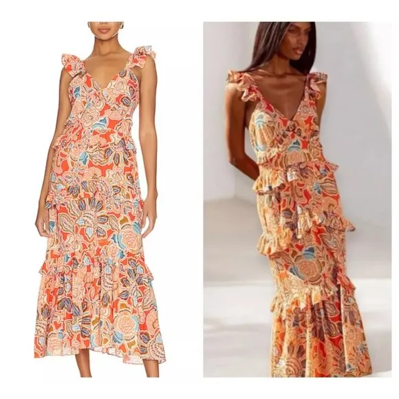 NWT  Olivia Rubin Rex Morrison Dress in Tangerine Flora Size S - Image 2
