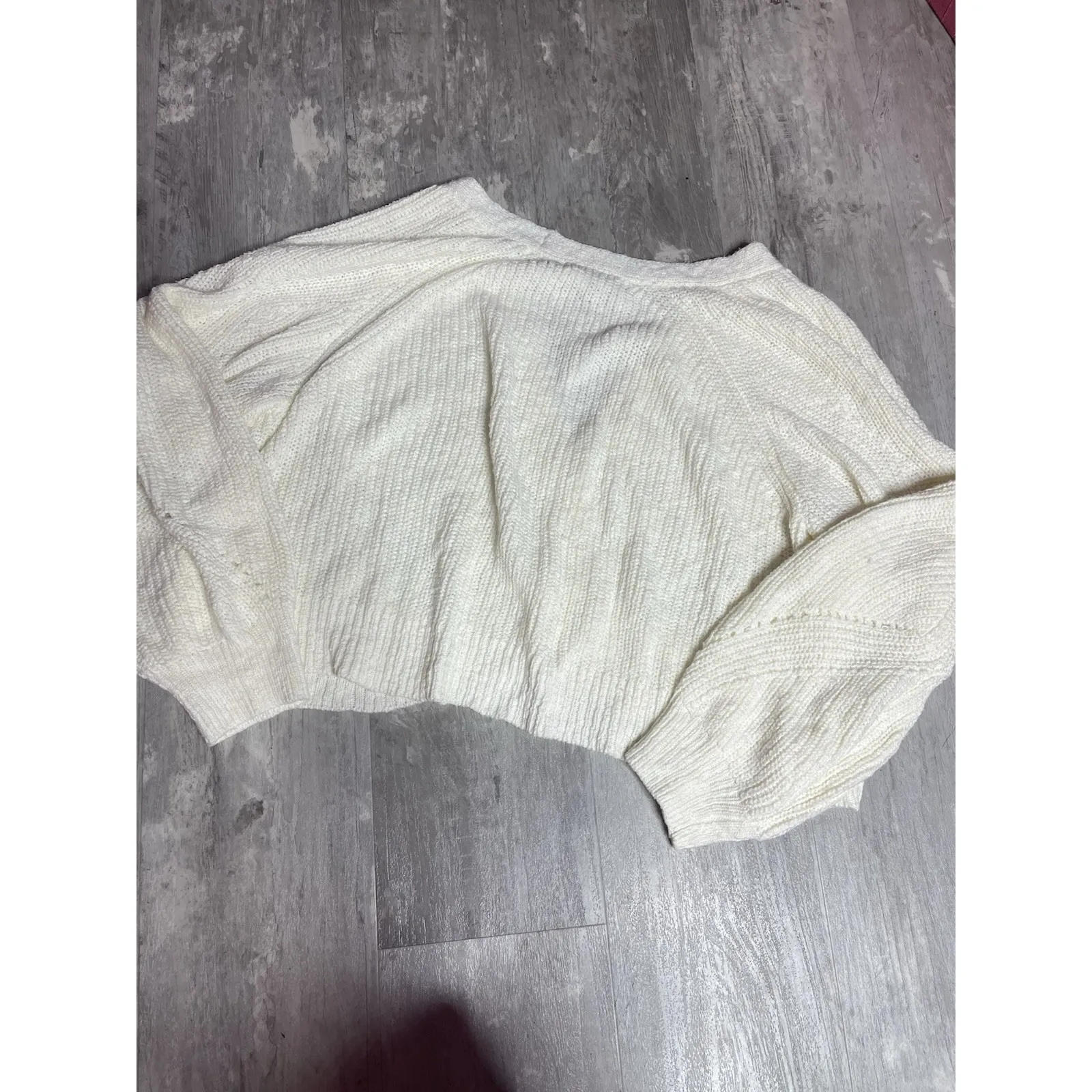 Arizona Jean Co Cream cropped cardigan‎ Three Button Up Size  Xxl C-0052 - Image 6