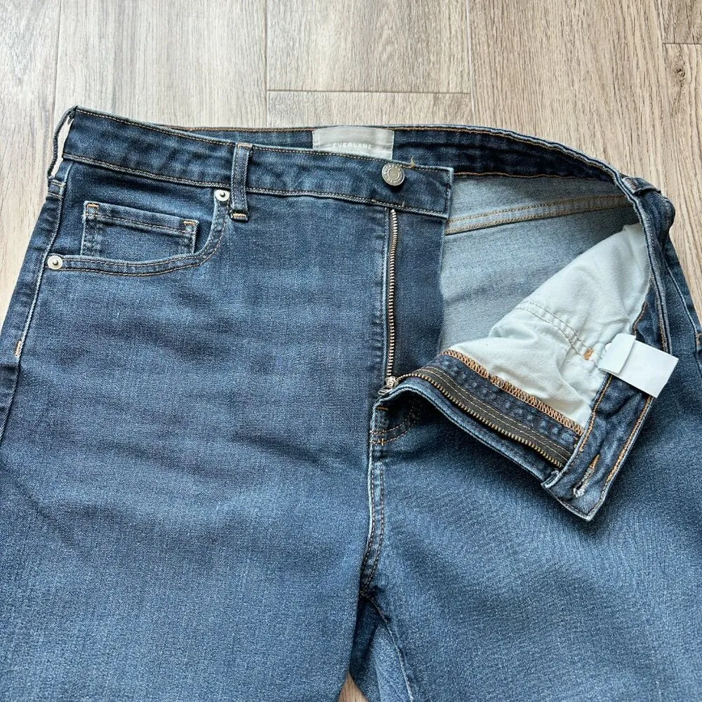 Everlane Dark Wash The Curvy High Rise Skinny Jean Crop Raw Hem Size 33 - Image 8