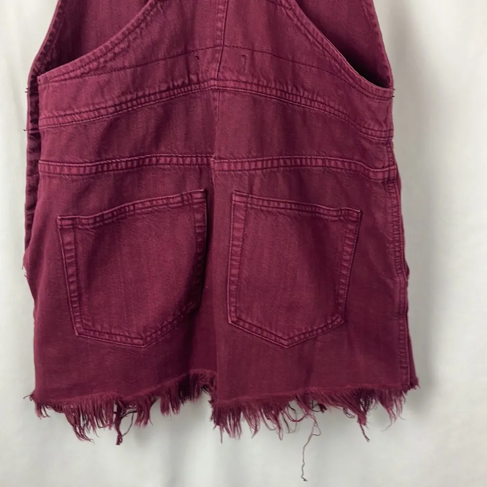 Free People plum purple denim skirt overalls woman’s size 4 - Image 7