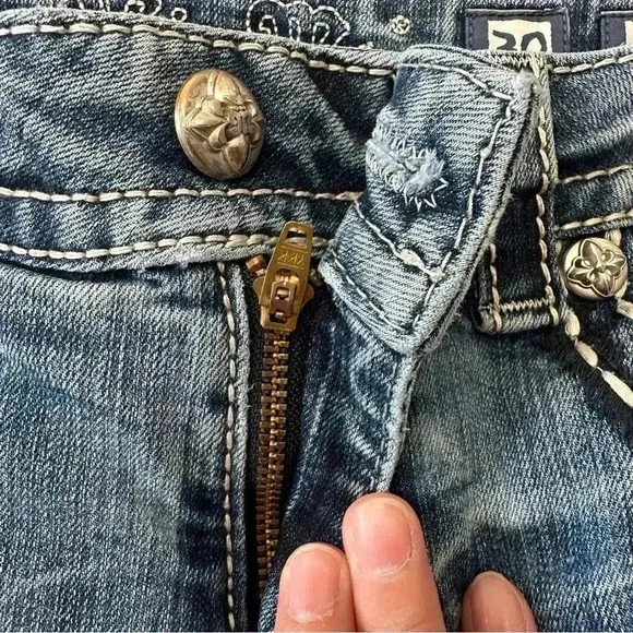 Miss Me Jeans‎ Mid Rise Bootcut Embellished Back Pockets Cropped Womens Sz 30 - Image 14