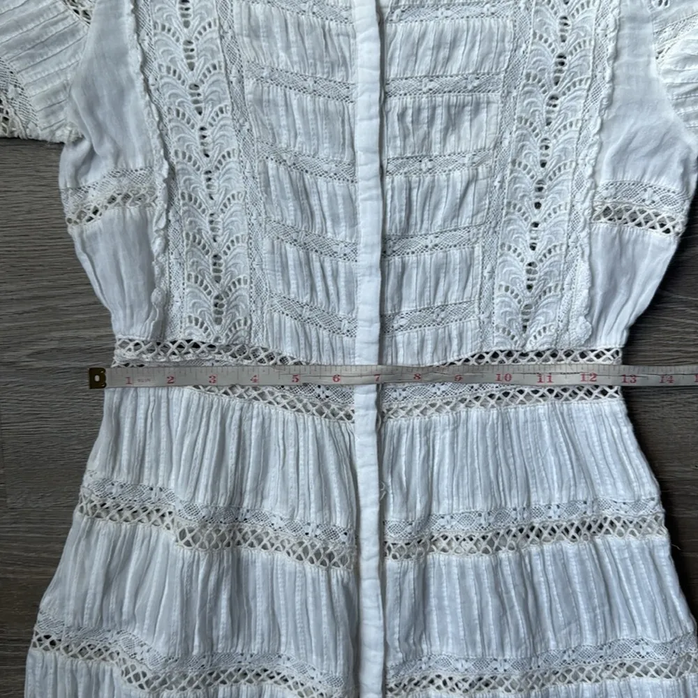 LoveShackFancy Flora Dress Antique White XS - Image 12