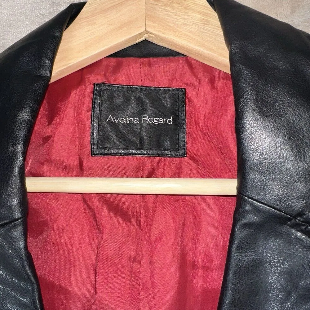 Avelina Regard Womens VTG Japanese Faux Leather Jacket Winter Sz M Black Size M - Image 2