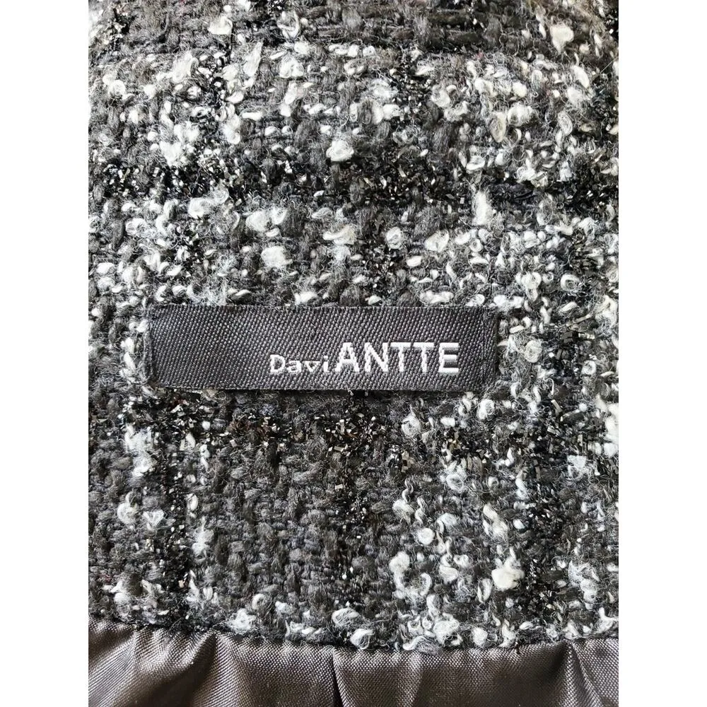 Davi Antte Women's Gray & White Plaid Long Sleeve Buttons Front Jacket Coat XL - Image 12