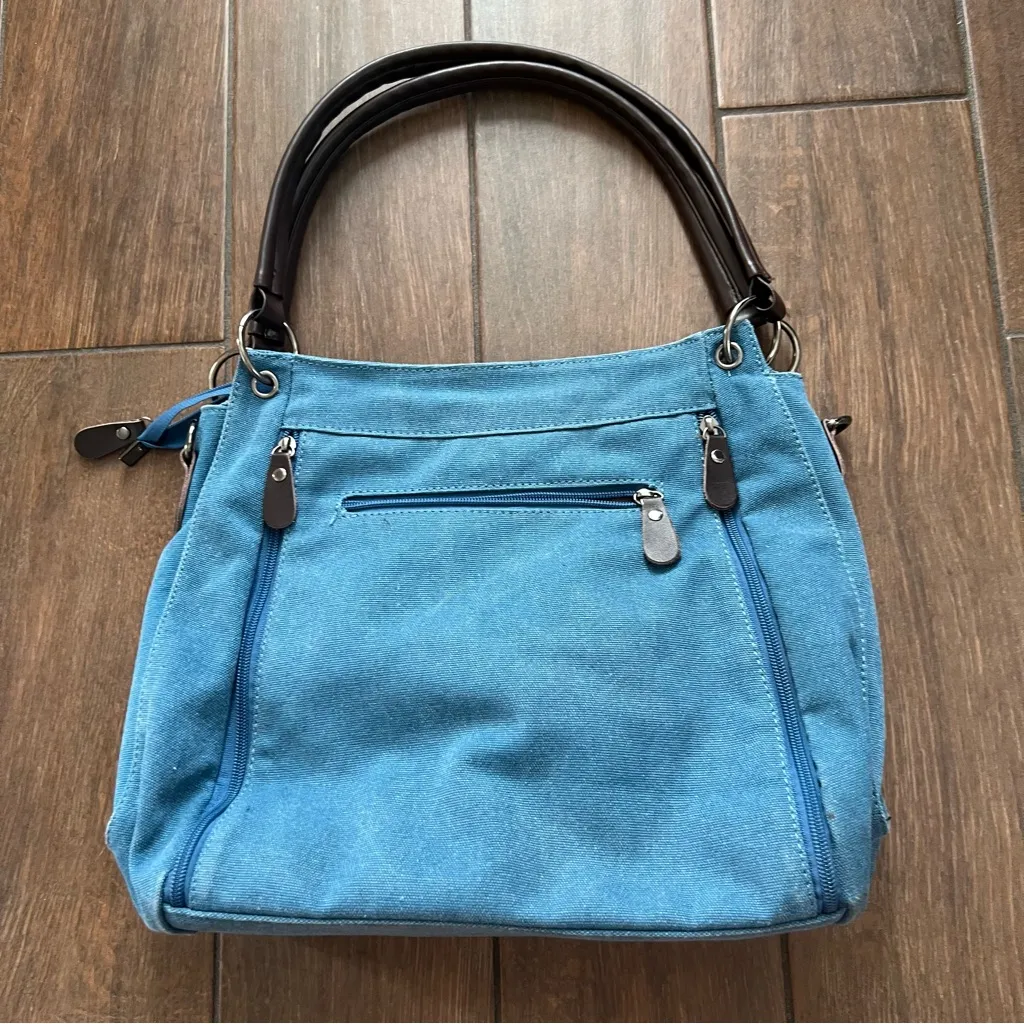 LarKoo Denim Blue Concealed Carry Shoulder Bag - Image 2
