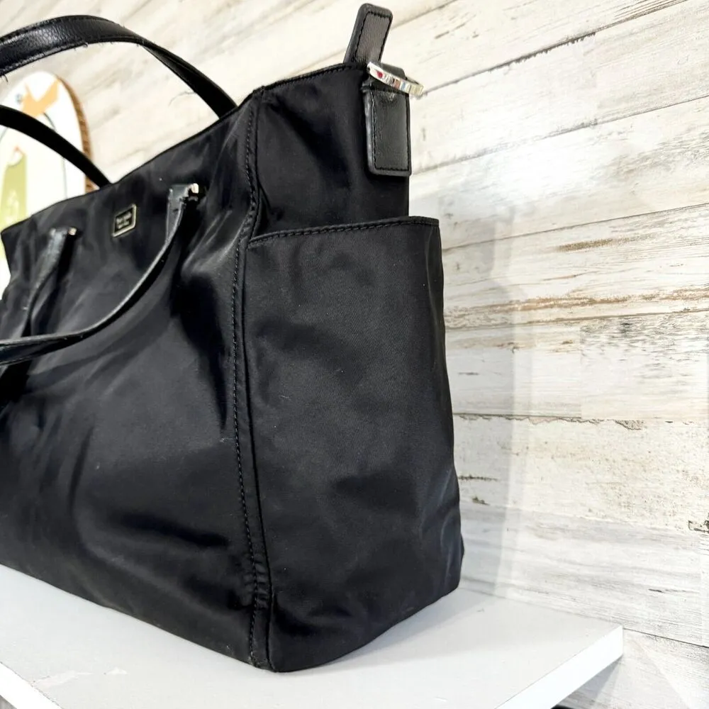 KATE SPADE Canvas Black Side Pocket Diaper Bag Multi Pocket Medium - Image 3