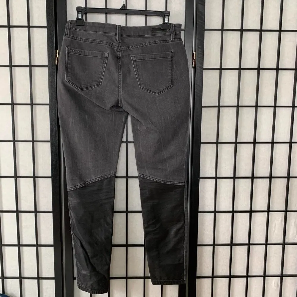 BlankNYC Skinny Leather Denim Black 26 Gray - Image 8