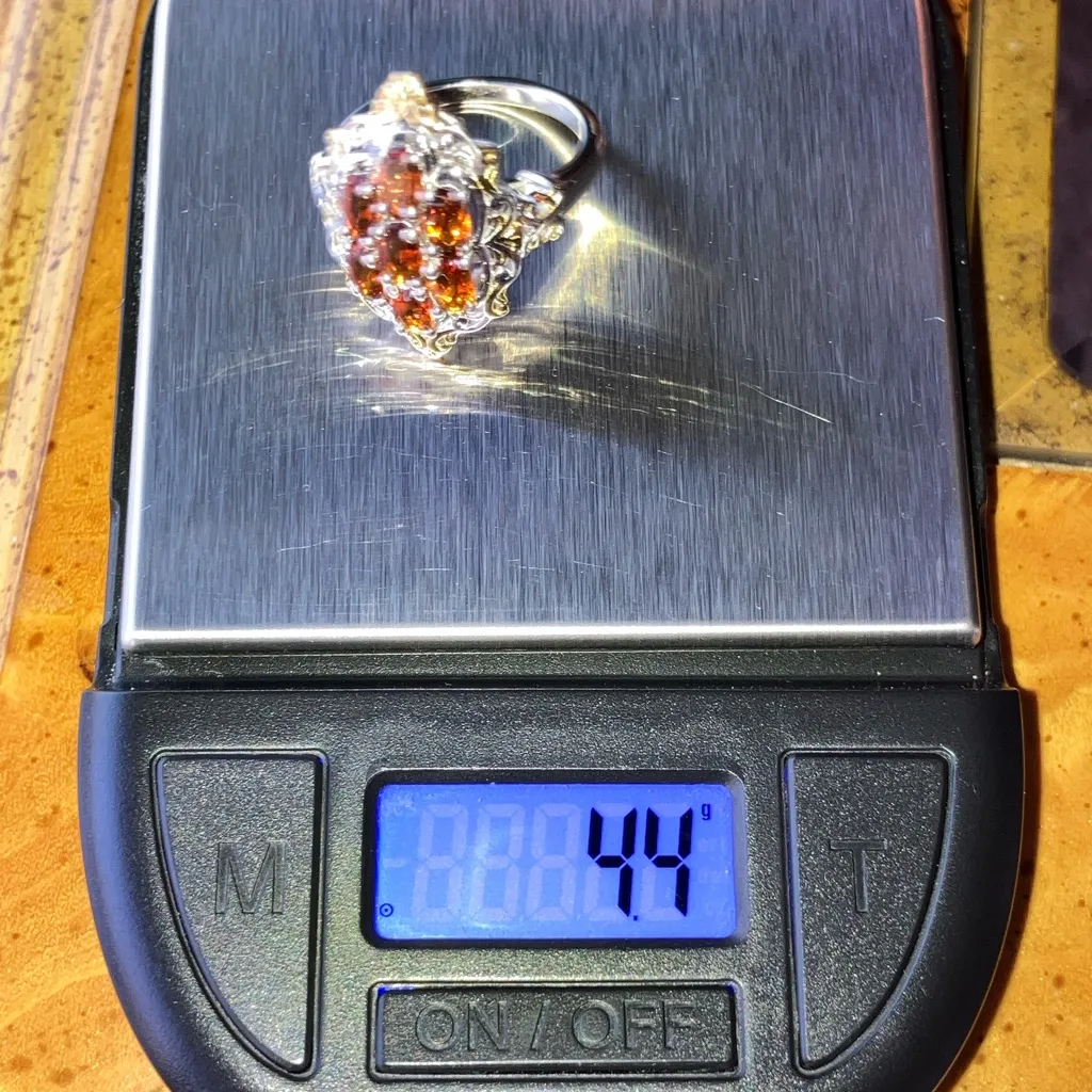 Natural Cherry Citrine Sterling Silver Ring Size 6 Gold - Image 9