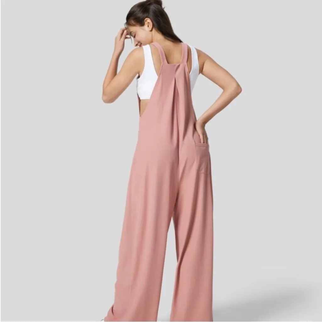 Halara  Adjustable Strap Plicated Waffle Overalls Jumpsuit - Image 2