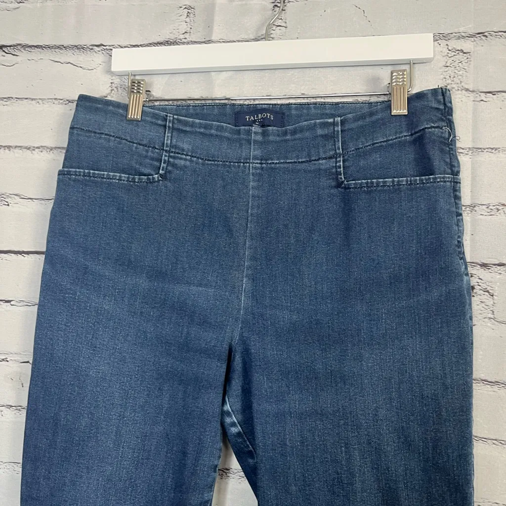 Talbots Blue Stretch Straight Leg Jeggings Full Length Classic Women’s Size 12 - Image 5