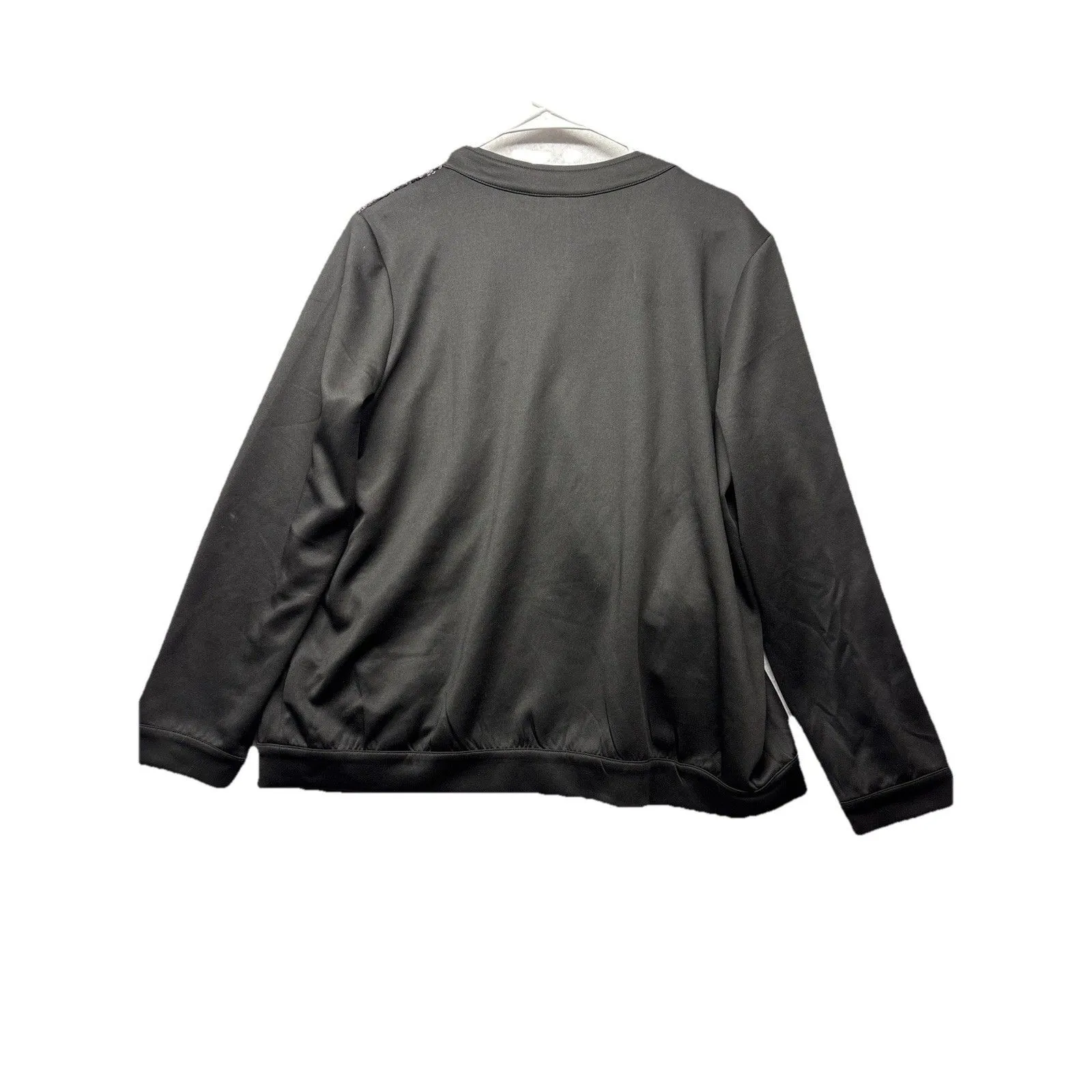 Bob Mackie Wearable Art Sequin Bomber Full Zip Up Jacket Black Women Size L NWT - Image 3