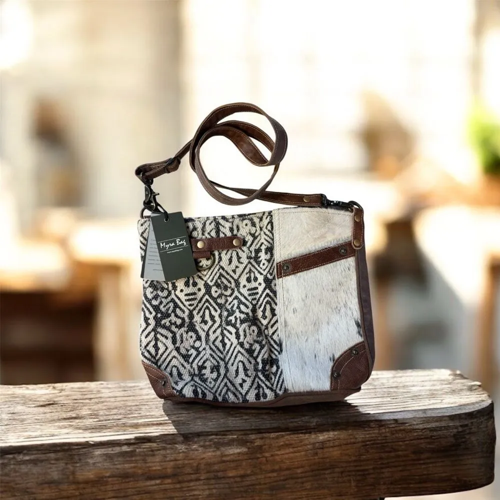 Myra Cowhide Boho Western Crossbody Shoulder Bag NWT Rug Purse Brown - Image 2