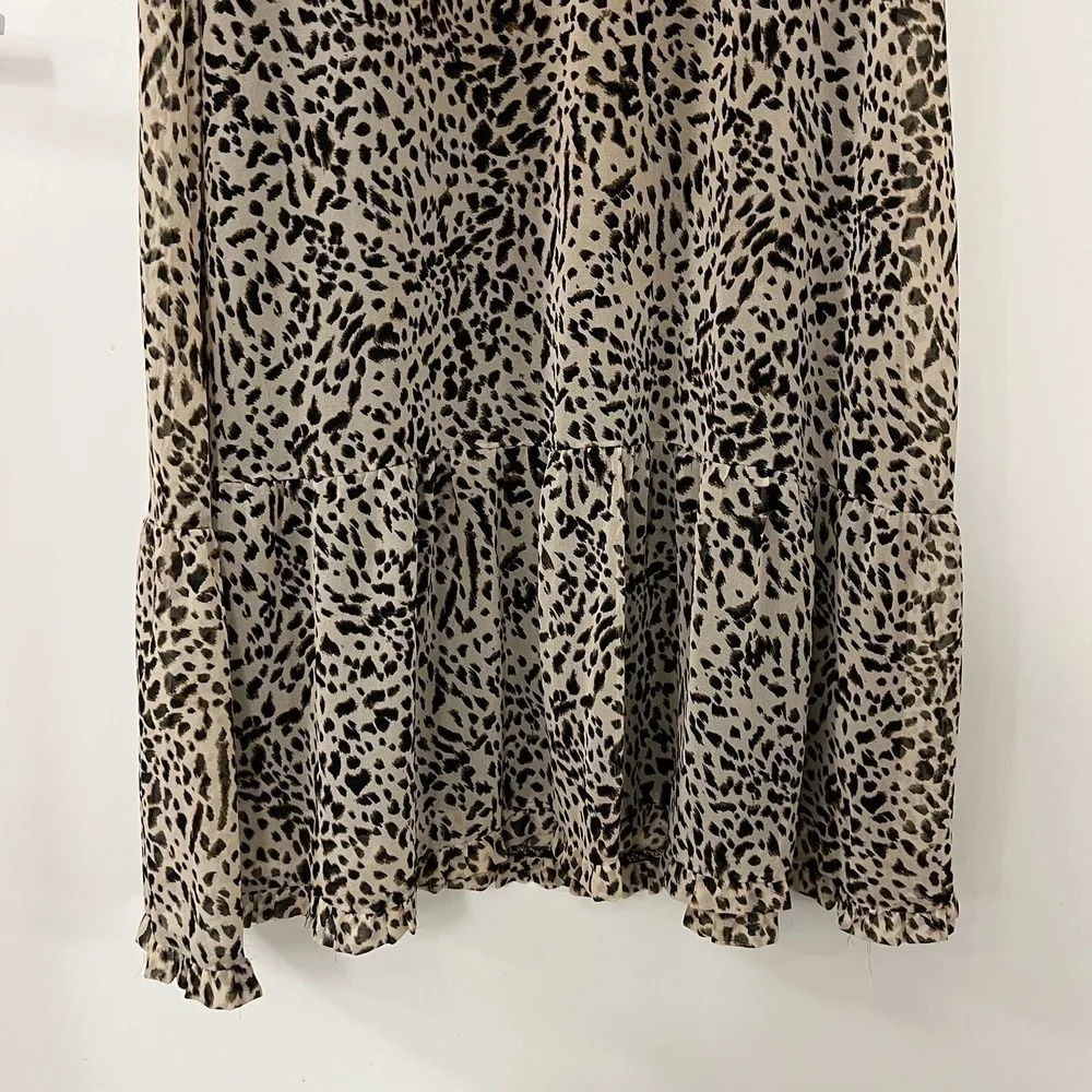 ZARA NWOT Cheetah Print Pleated Maxi Dress Size Small - Image 7