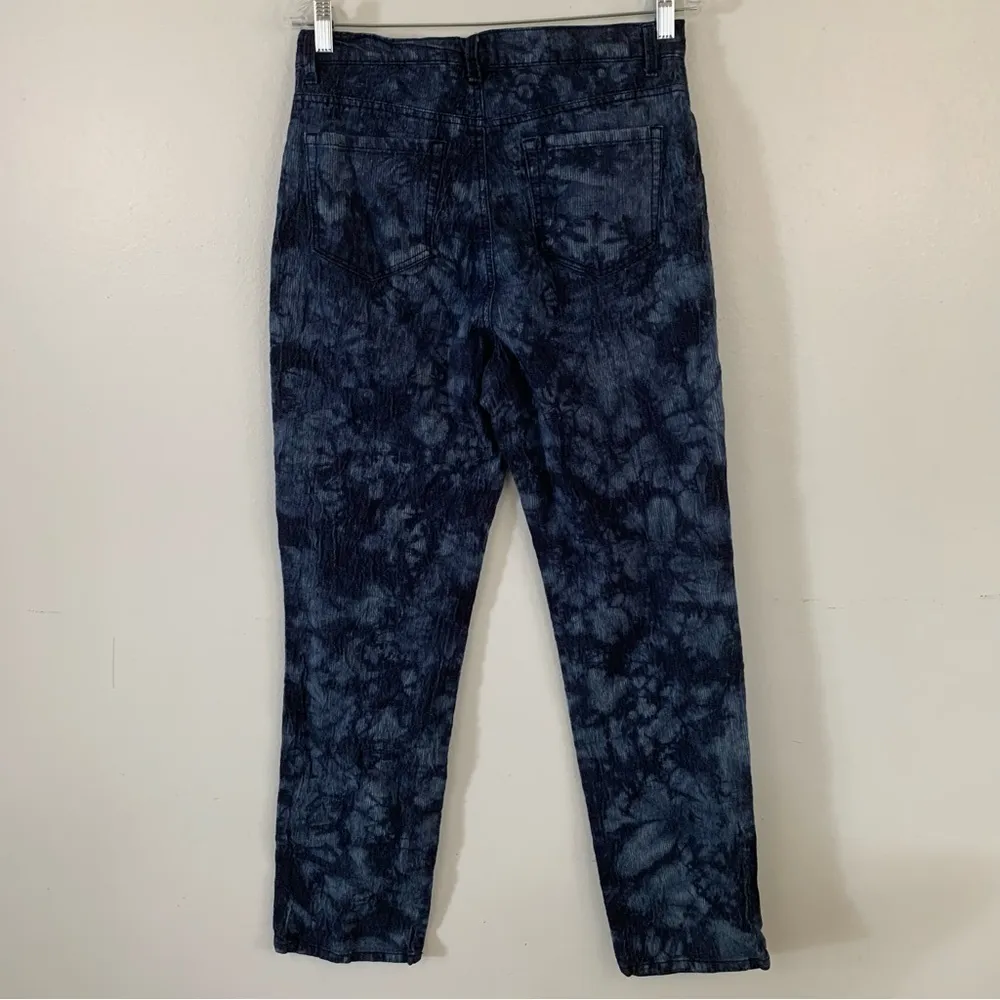 Gloria Vanderbilt Navy Blue Watercolor Tie Dye Corduroy Amanda Jeans Size 10 - Image 3
