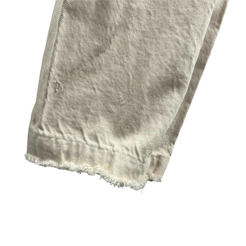 Zara Cream High Waist Tapered Leg Jeans Size 4 - Image 3