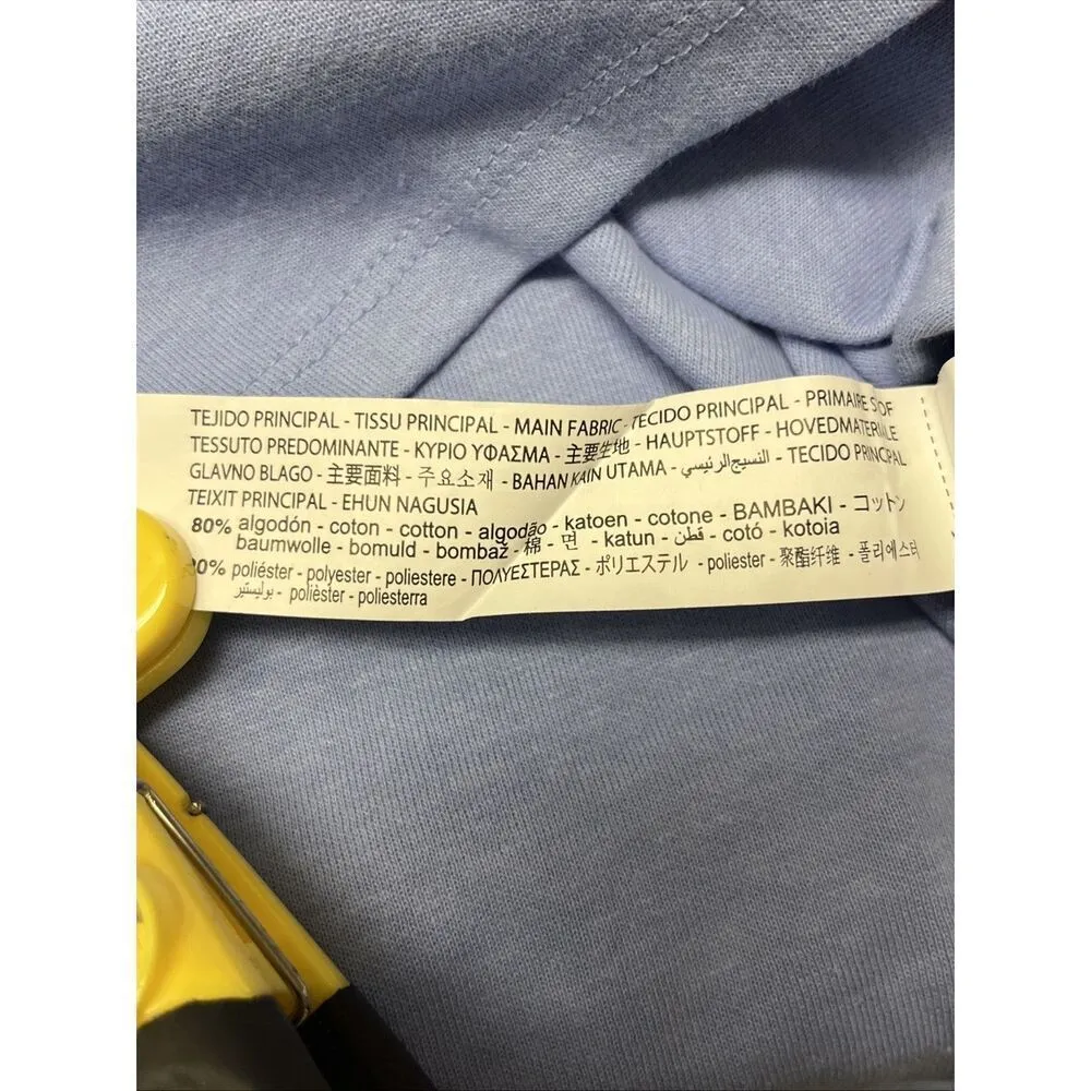 Zara Women’s Blue Short Sleeve Collared Polo V-Neck Cotton T-shirt Dress- Large - Image 8