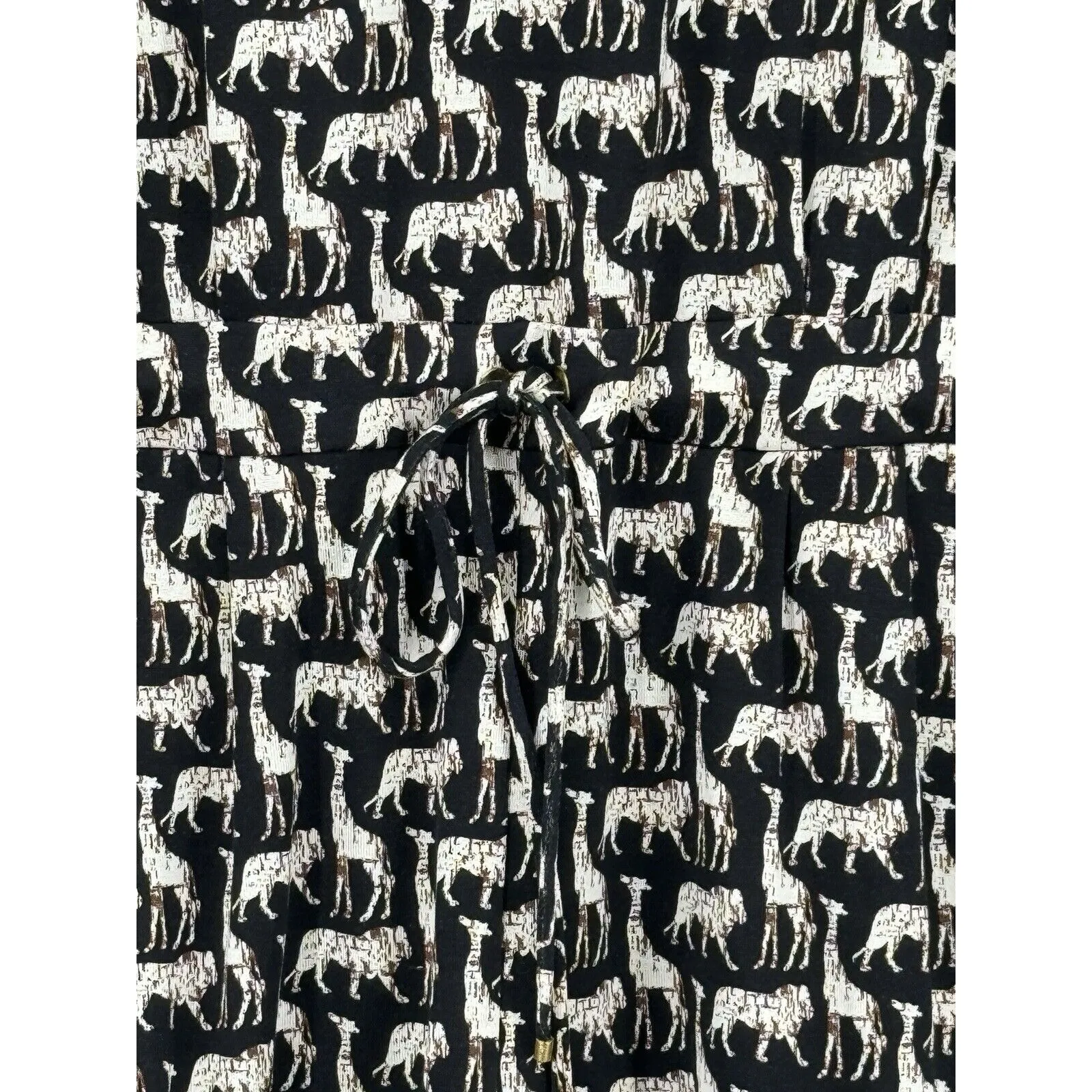 Diane Von Furstenburg‎ Opal Jungle Animal Print Silk Button Front Romper Size 6 - Image 6