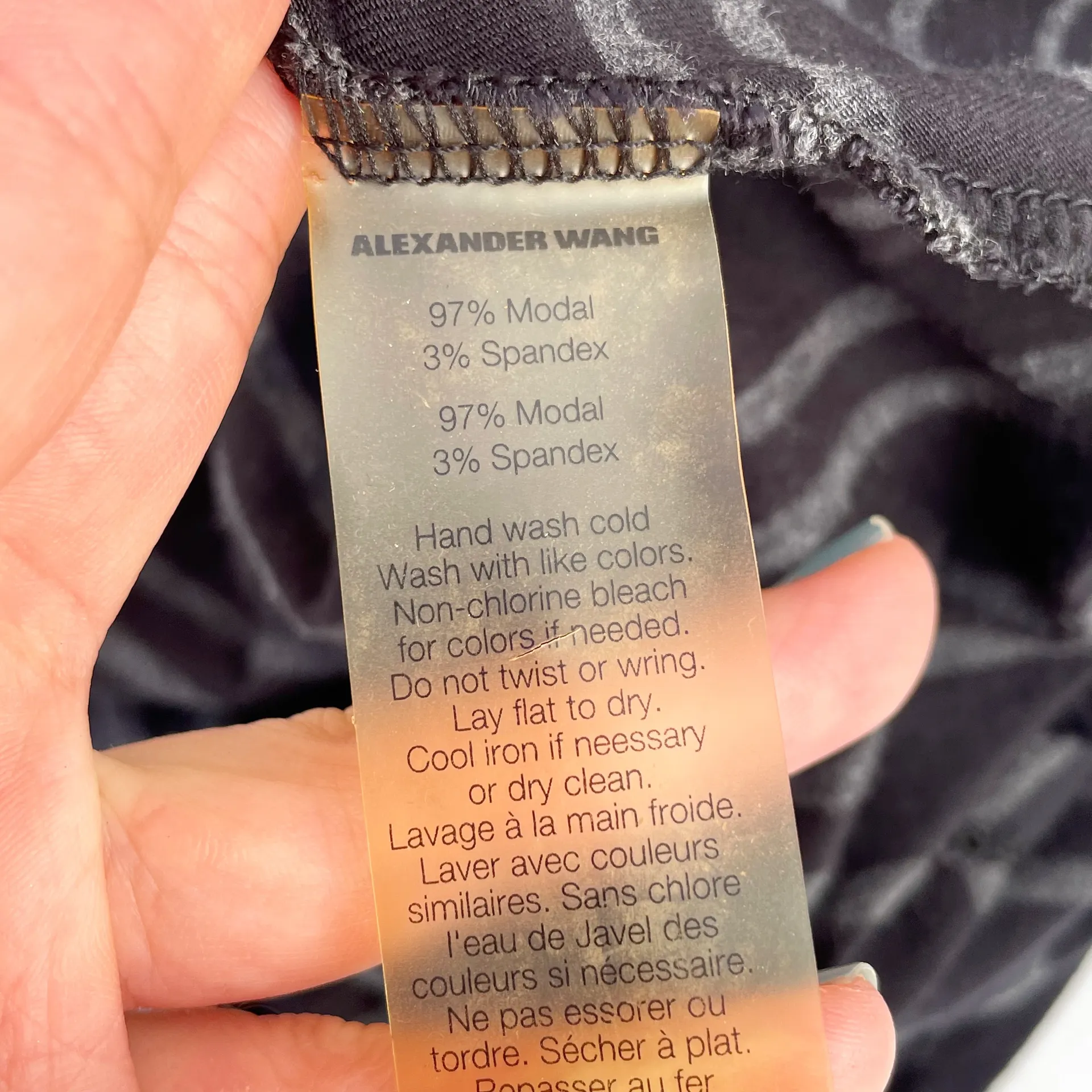 Alexander Wang T by navy blue striped asymmetric stretch-modal dress size XS - Image 7