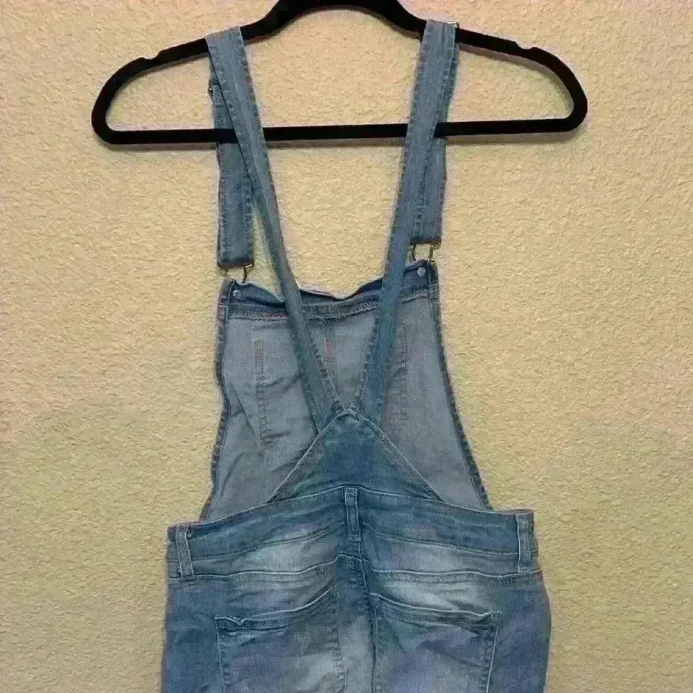 Wax Jean denim overalls sz S distressed medium wash western cowgirl casual comfy - Image 6