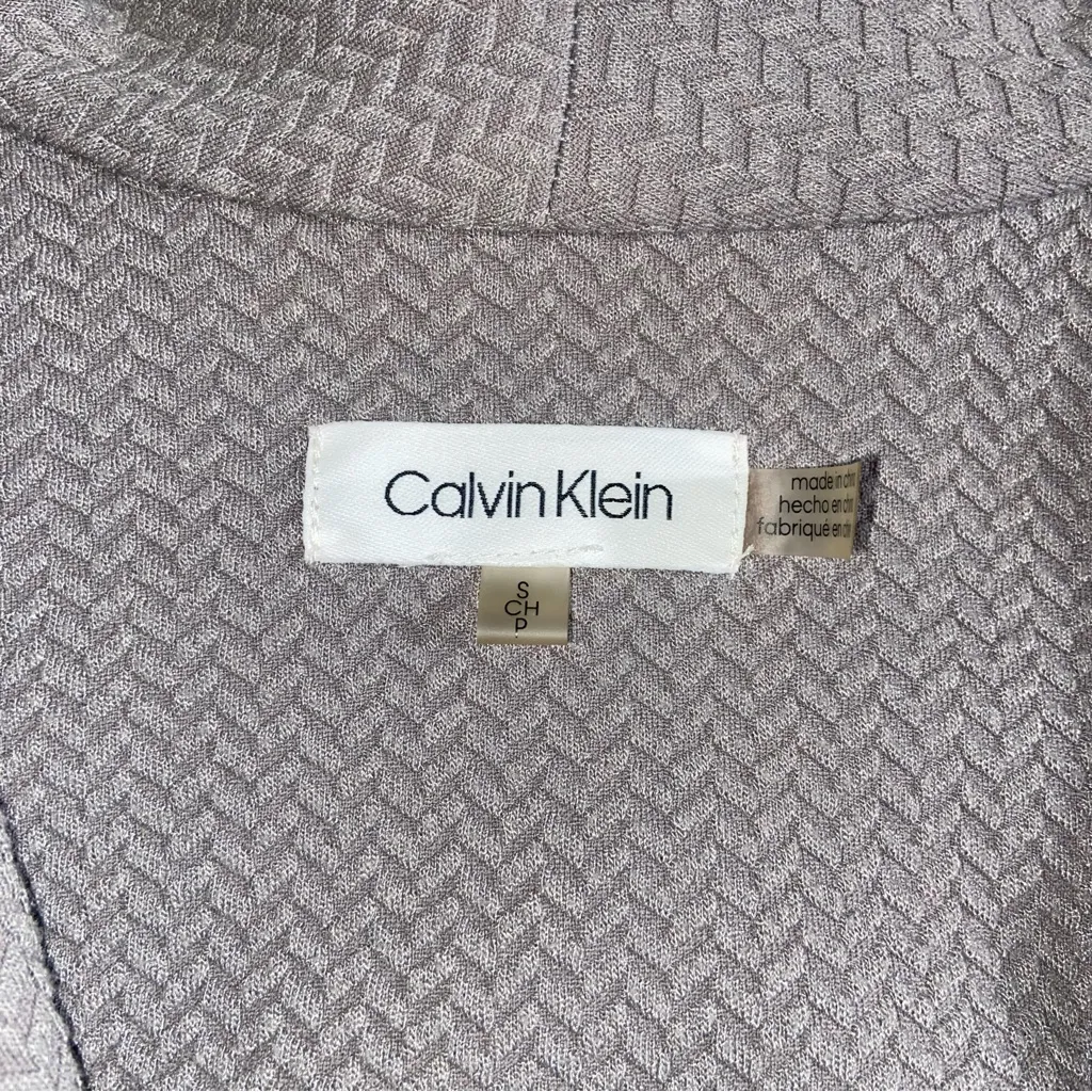 Y2K Calvin Klein Moto Style Cropped Open Textured Grey Jacket S Small - Image 8