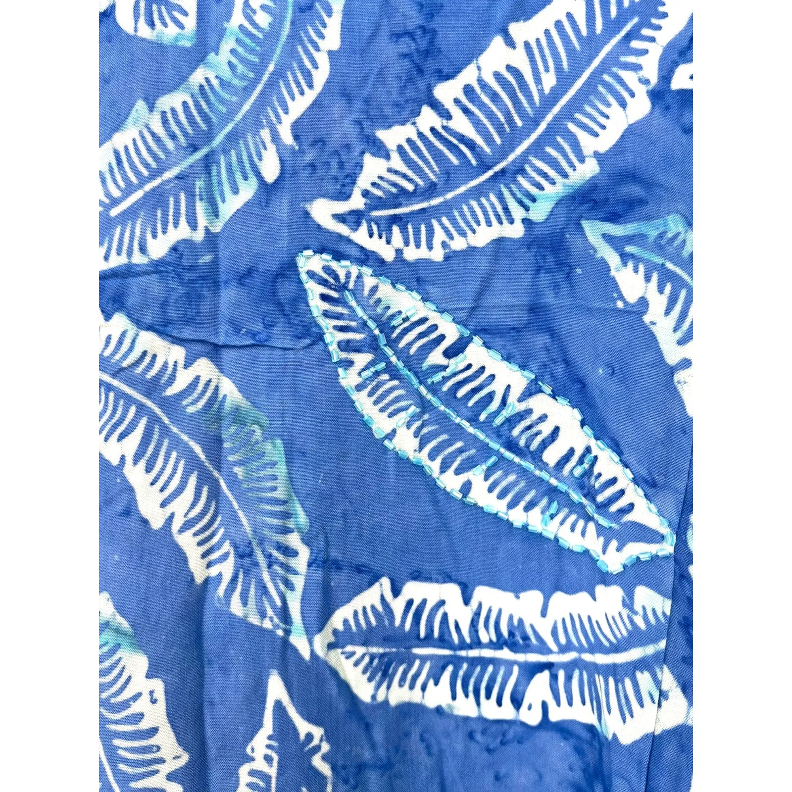 NWT BALI BATIKS XS Dress Sundress Tank Sleeveless Hand Painted Resort Wear Beads Blue - Image 3