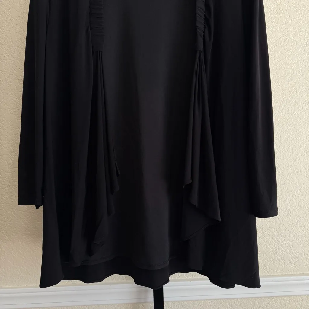 Black Open Front Cardigan Jacket XL Women’s Long Sleeve Drape Lightweight Layer - Image 7