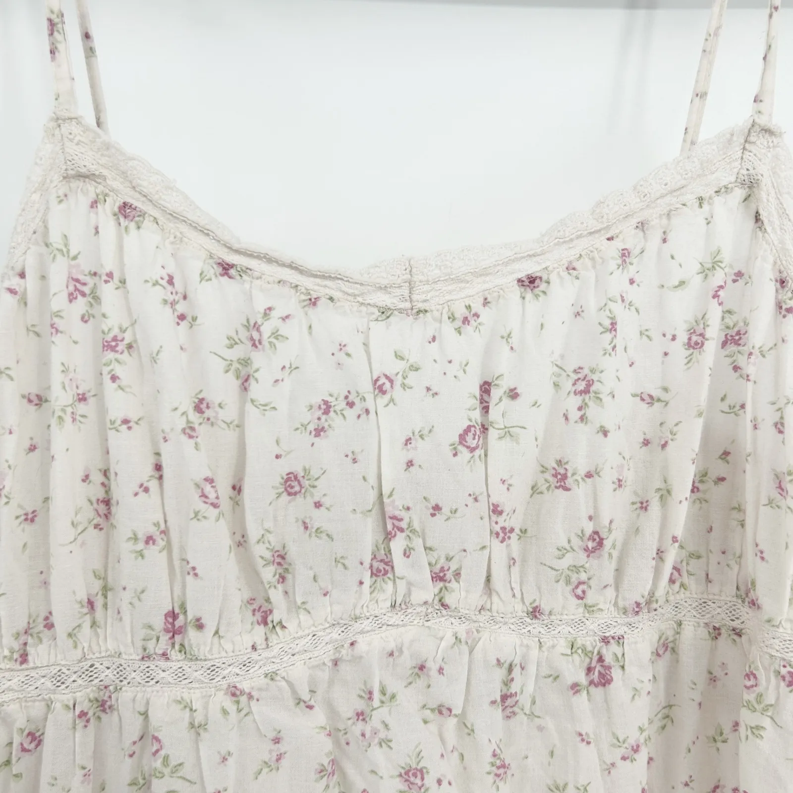 Rachel Ashwell Womens Shabby Chic Ditsy Floral Cottagecore Eyelet Lace Dress L - Image 4