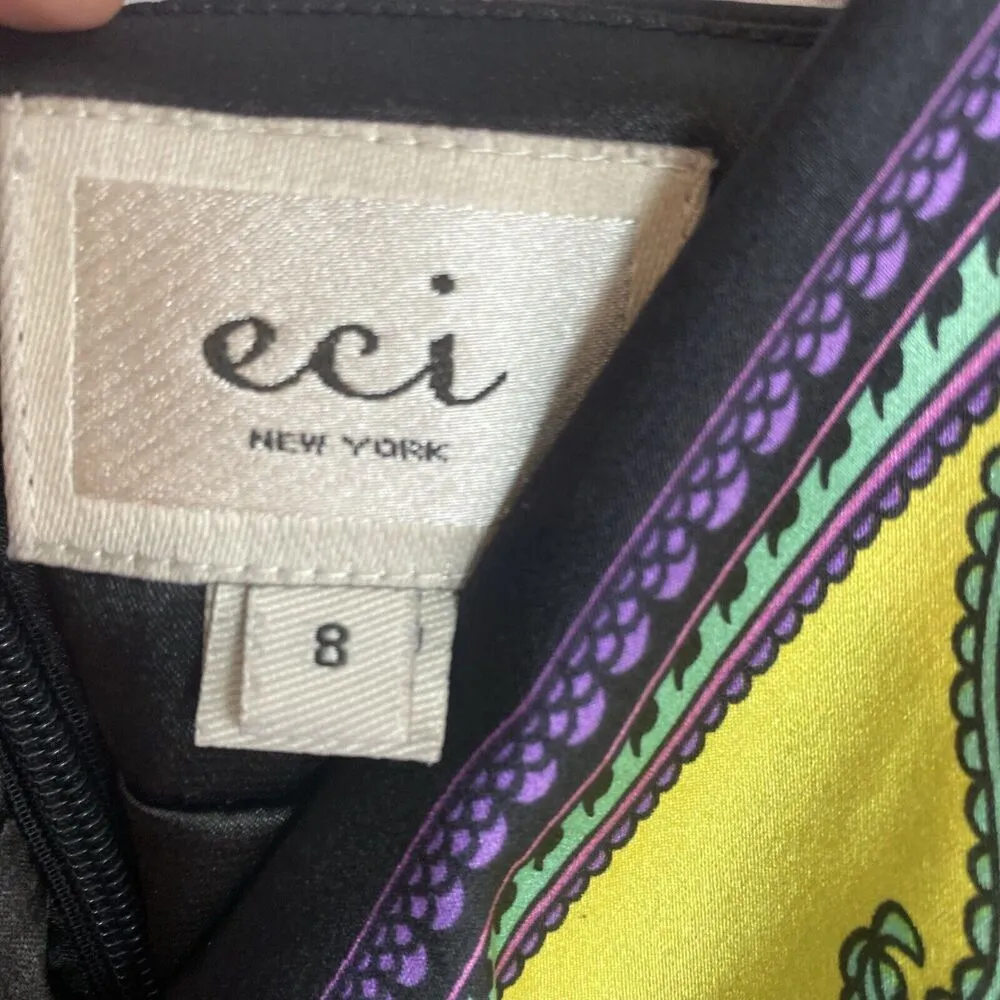 ECI Women’s Boho Silk Blend Special Occasion Cocktail Slip Dress Size 8 - Image 4