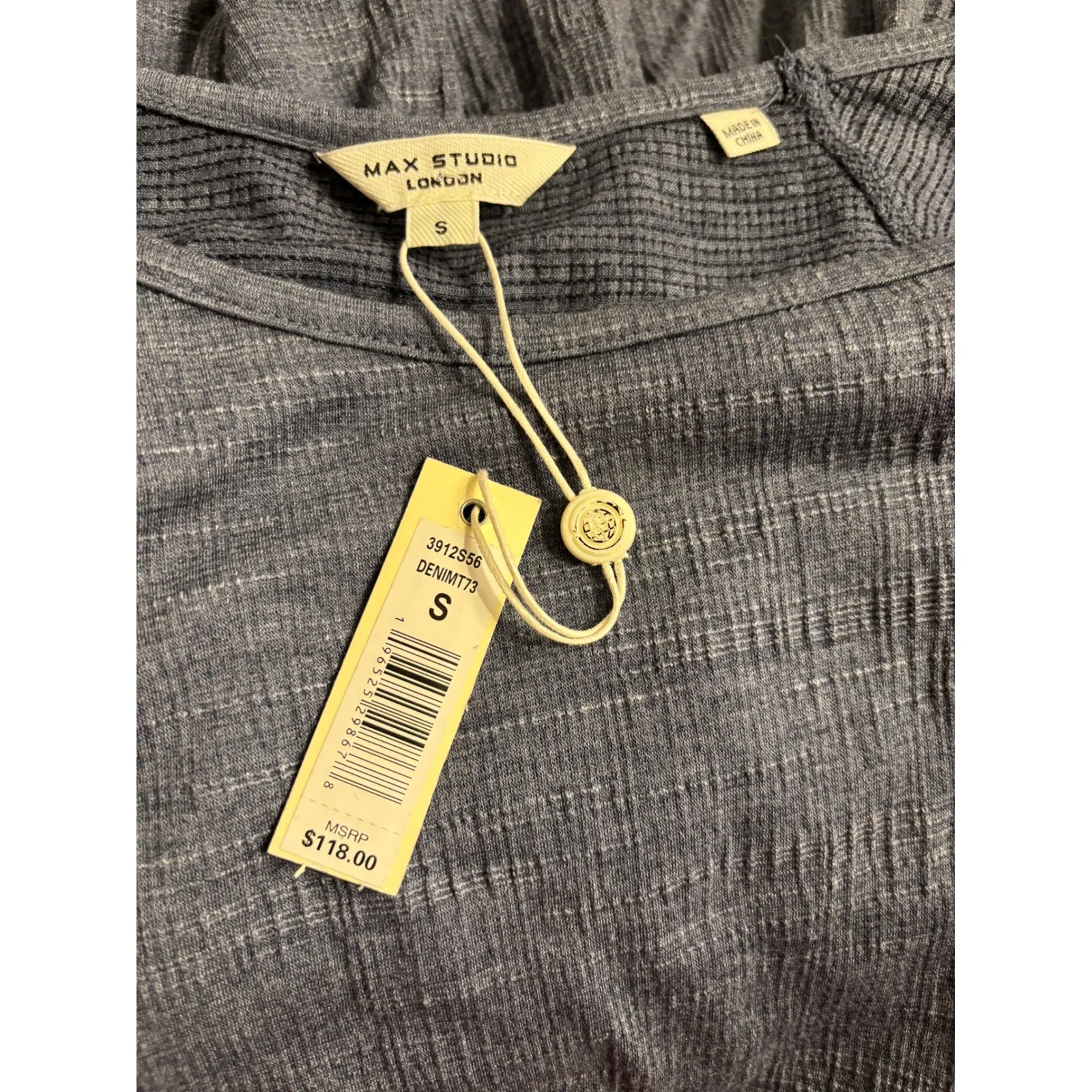 Max Studio Denim-Colored Ruffle Dress | Size Small NWT MSRP $118 - Image 2