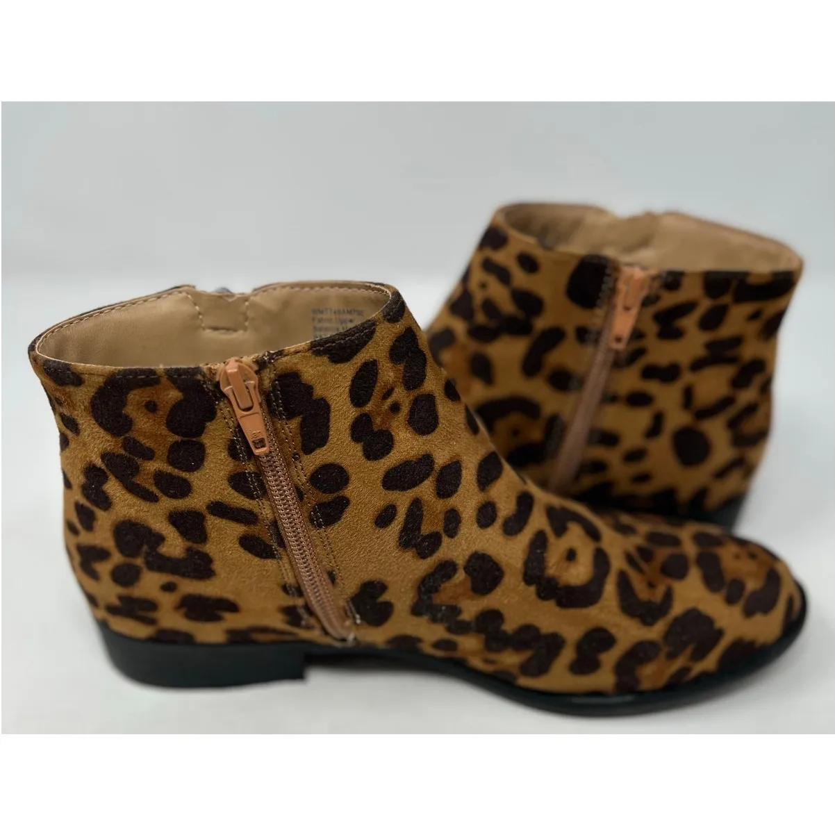 Time and Tru Women's Memory Foam Animal Print Faux Suede Boots Size 9‎ Black - Image 5