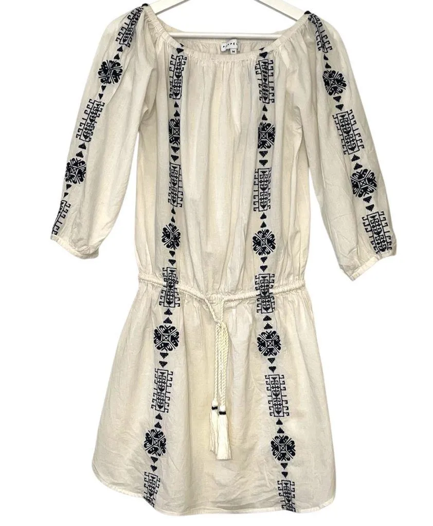 Pampelone | Bardot Off The Shoulder White Embroidered Euro Summer Dress Size M Size M - Image 3