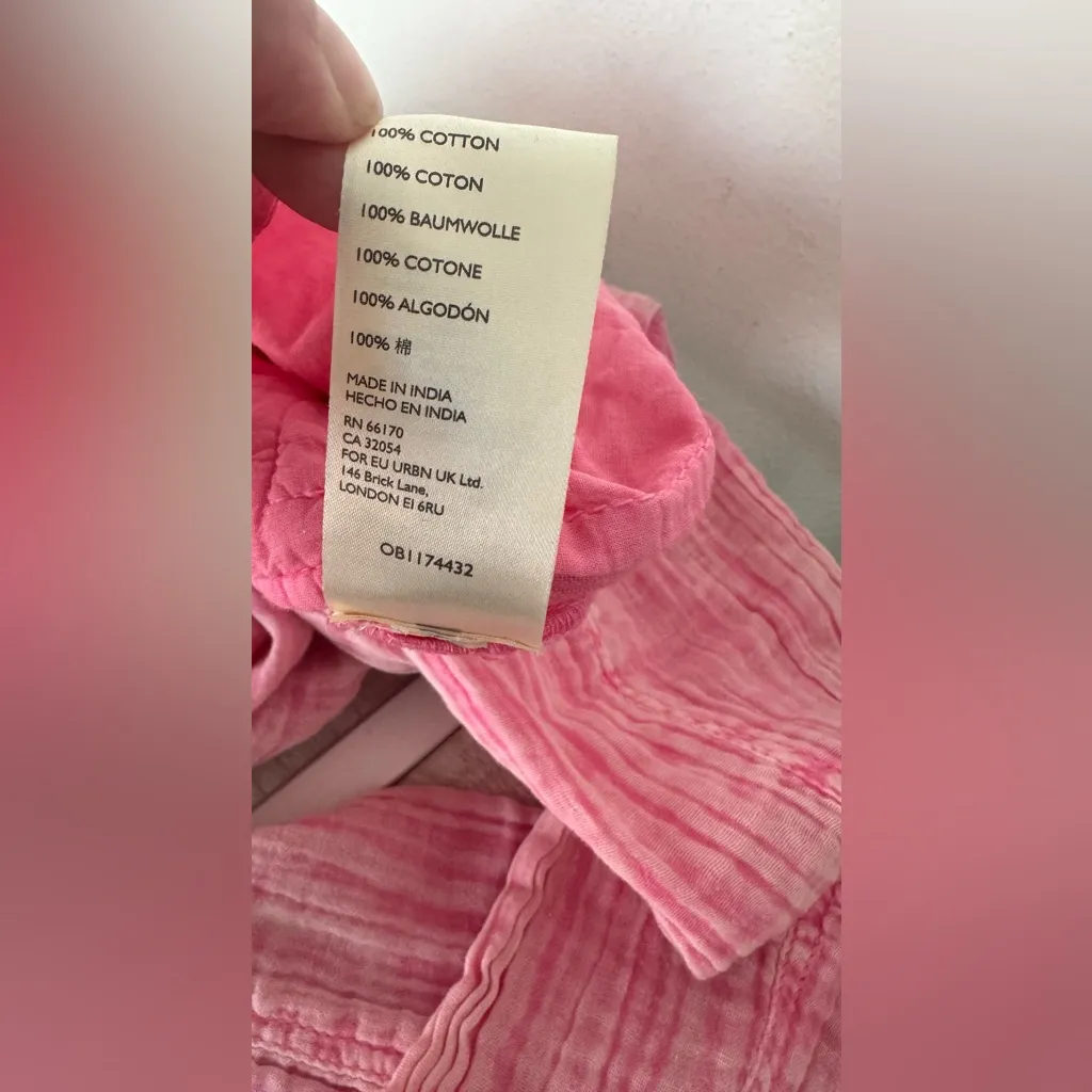 Free People Madrid Double Cloth One Piece Jumpsuit Cotton Gauze Boho Barbie XS - Image 15