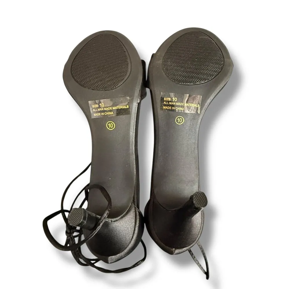 Lulus Black Satin Lace - Image 5