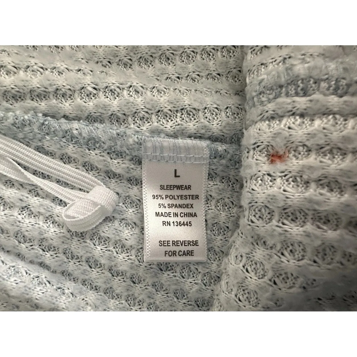 Coquette Blue Waffle Knit Lounge Set Womens Large Henley Top Pants Cozy - Image 10