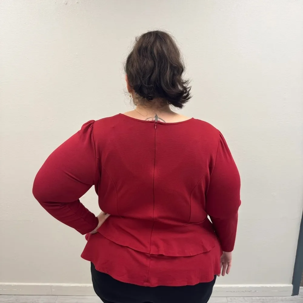 Eloquii Peplum Long Sleeve Blouse - Size 22 - Image 2