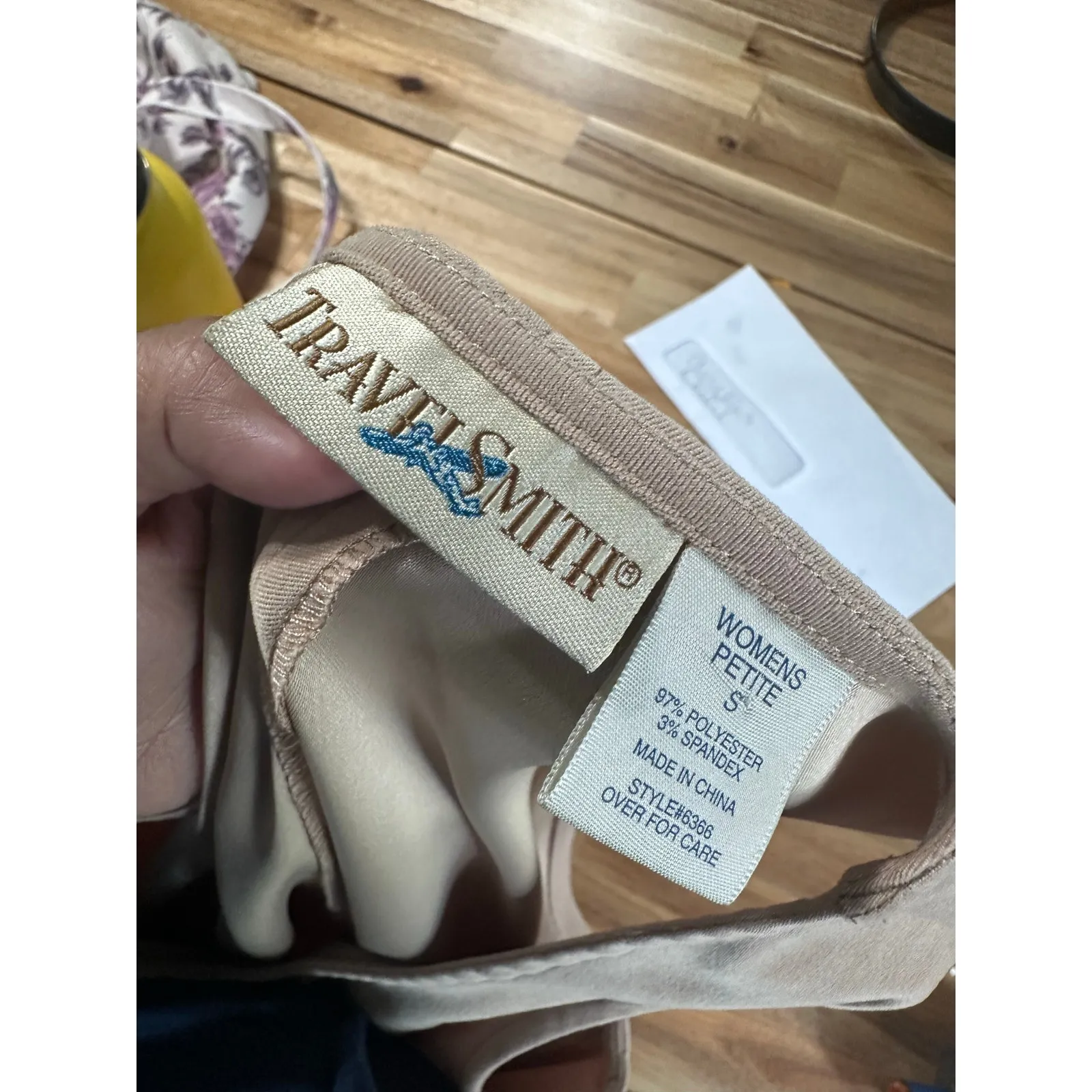 Vintage Travel Smith Beige Sleeveless Dress – Size S Classic Minimalist Style - Image 6