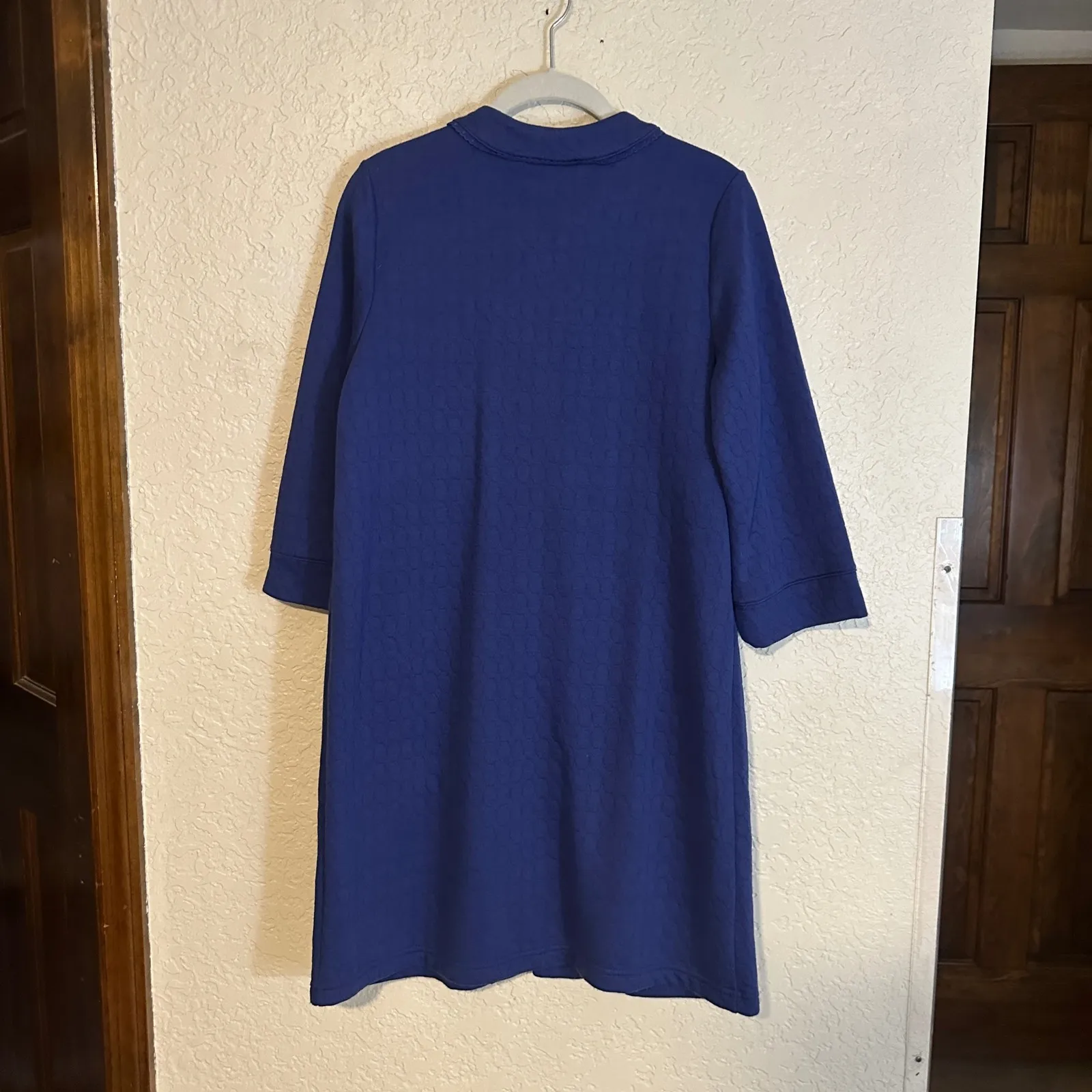 Croft & Barrow Petite Sleepwear Robe Zip Front‎ 3/4 Sleeve PXS Blue Duster NWT - Image 7