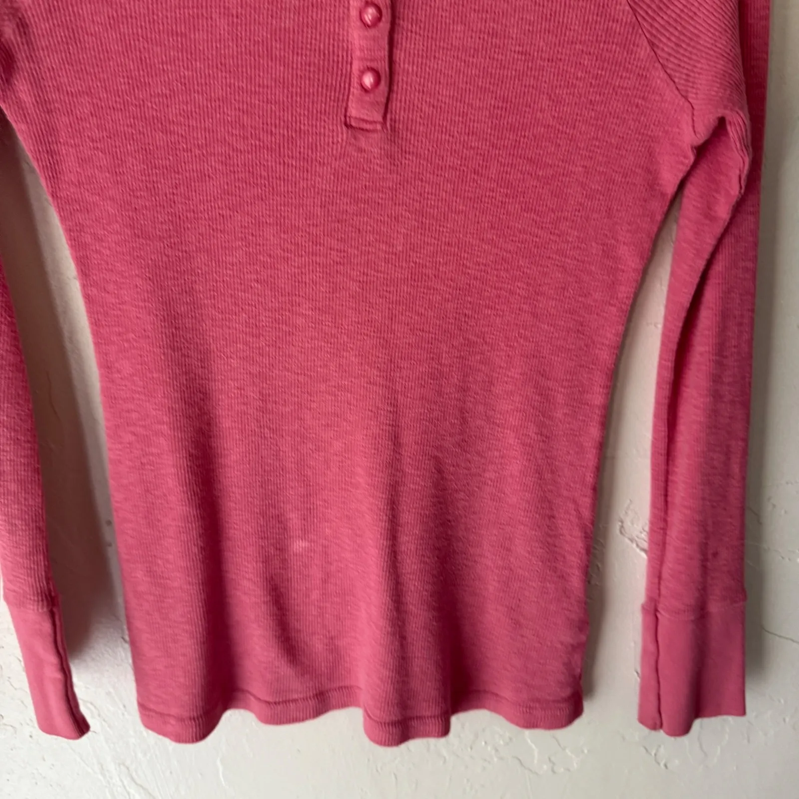 Mossino Supply Co Y2k‎  Pink Thermal Henley Lace Long Slv Shirt Large Bella Swan - Image 5
