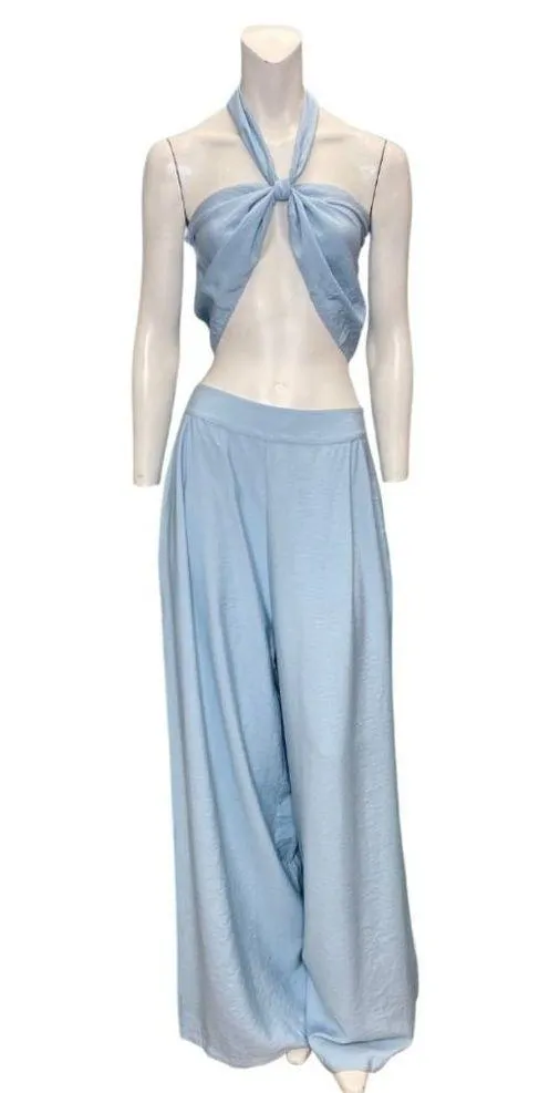 La Pateau Convertible Crop Top and Pants Two Piece Set Blue Size XL NWT - Image 2