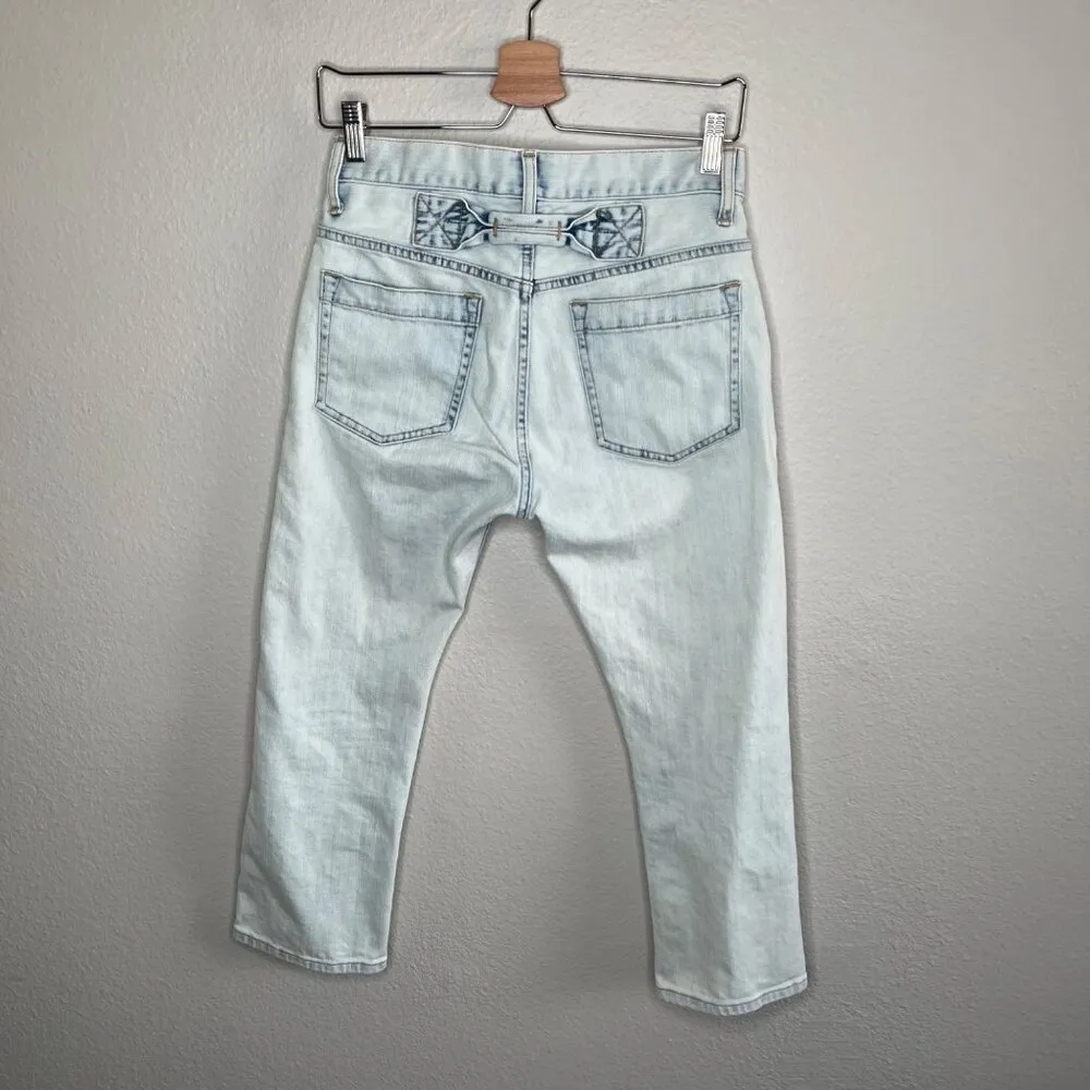 Onitsuka Tiger X Andrea Pompilio Light Wash Cropped Jeans Size Small Blue - Image 2