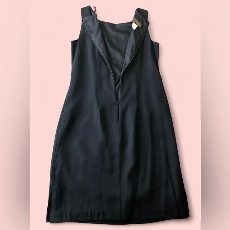 NWT Vintage VIRGO II Size 6 Black Sleeveless Belted Sheath Dress - Image 5