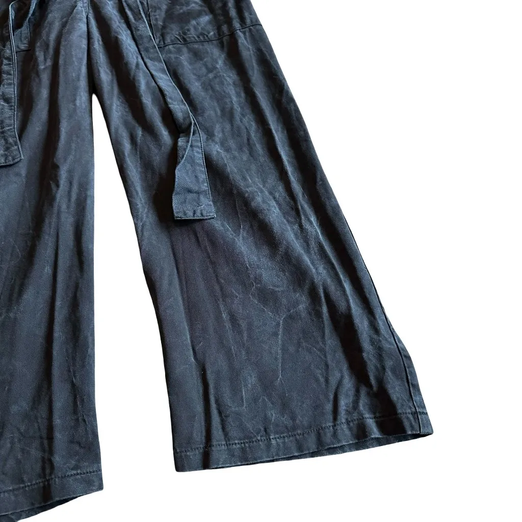 Loup Short Sleeve Jumpsuit Black Grey Cutout Belted Waist Wide Leg Size XS Women - Image 5