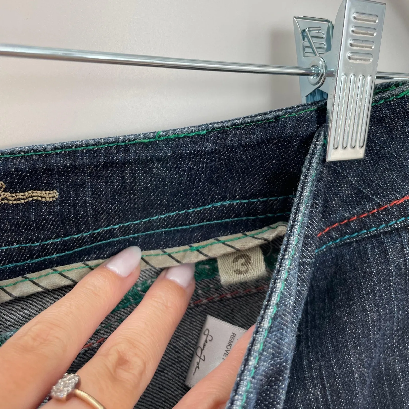 Sean John Women's Blue Low Rise Y2K Street Embellished Denim Capri Jeans Size 3 - Image 6