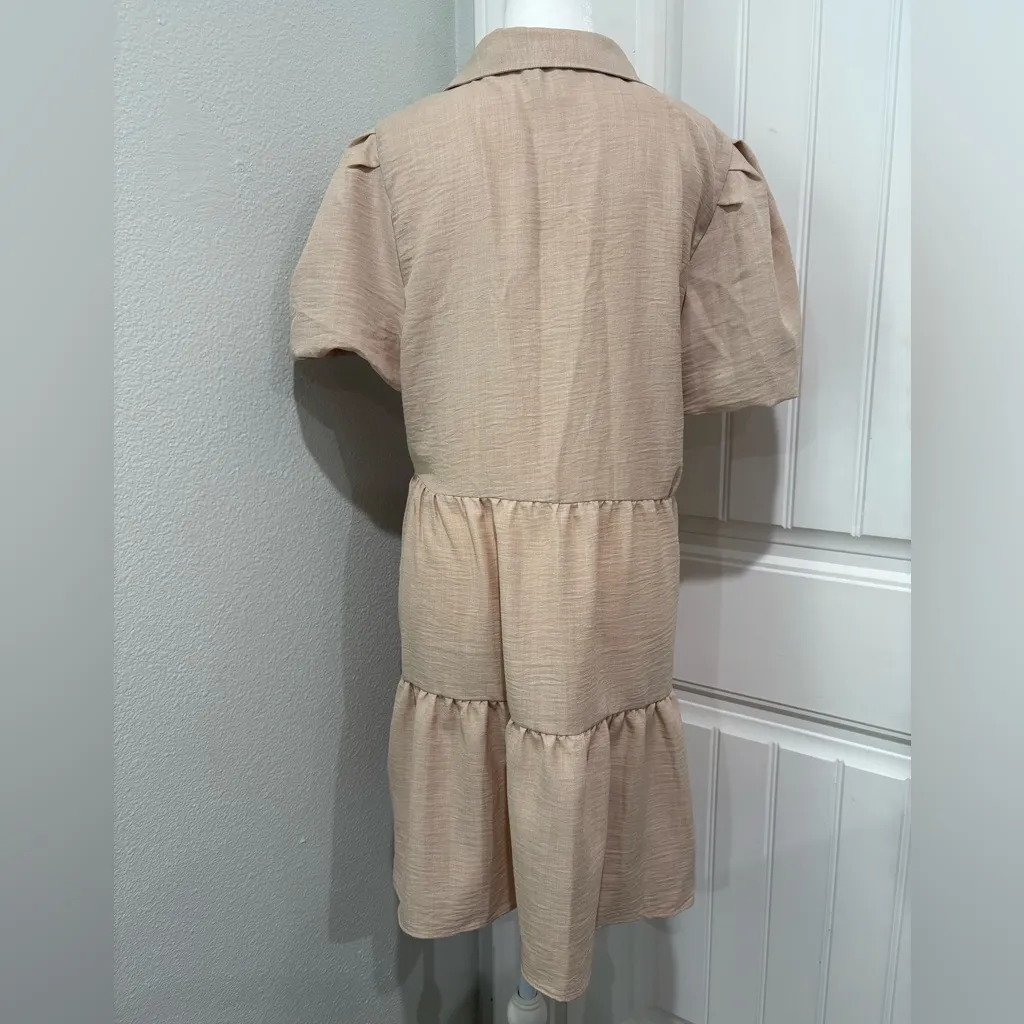 DKNY Beige Button-Up Midi Dress Size 12 - Image 2