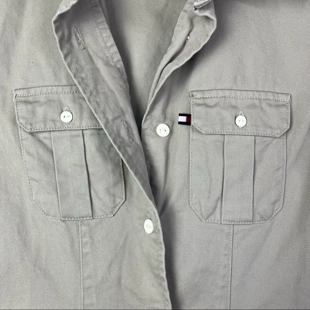 Tommy Jeans Y2K Khaki Full Button Down Long Sleeve Dress S - Image 3