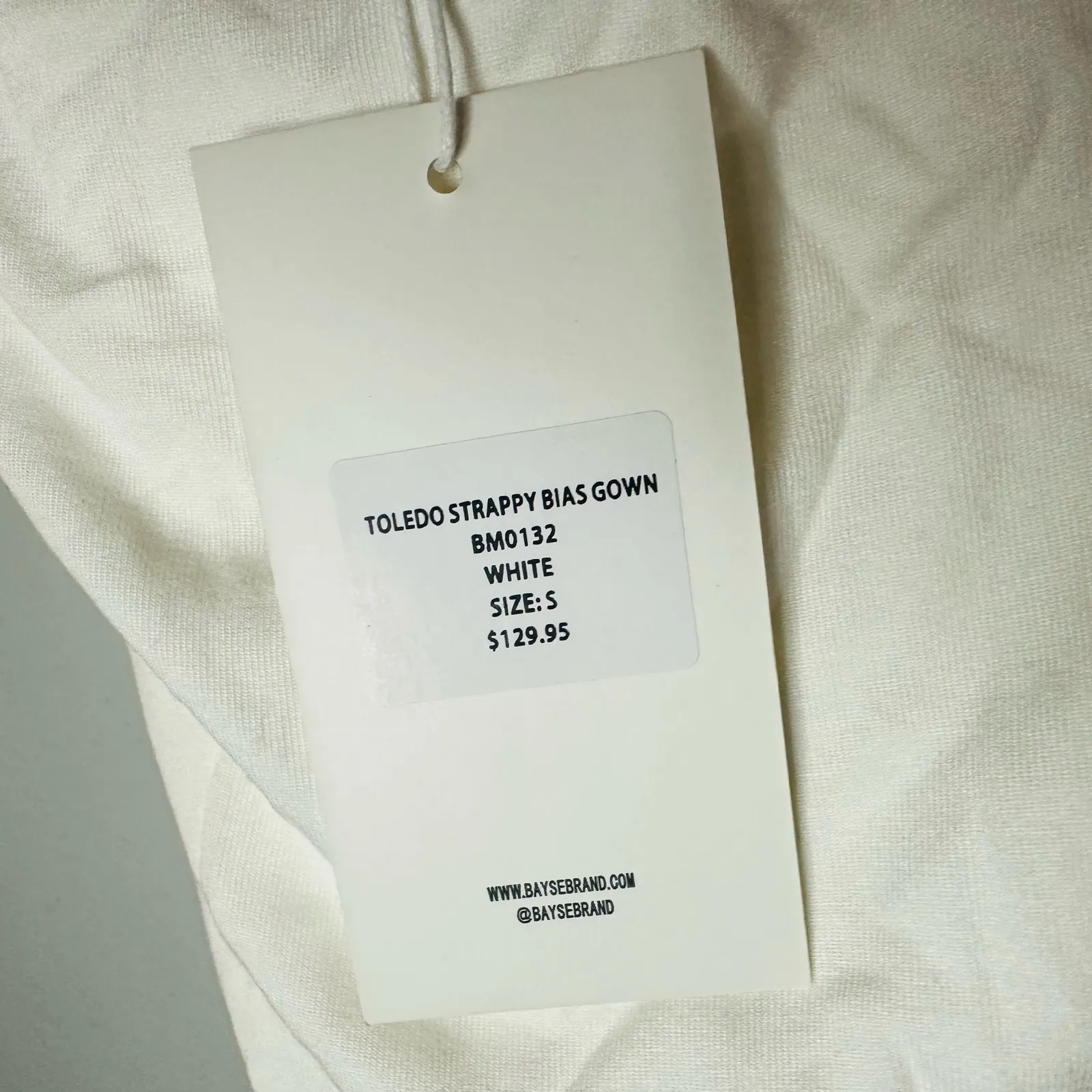 NWT MOLLY KING x BAYSE White Sleeveless Toledo Strappy Bias Maxi Dress Size S - Image 10