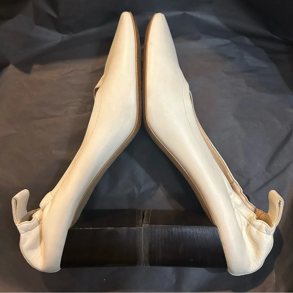 Everlane leather cream slip on shoes made in Italy size 8 - Image 4