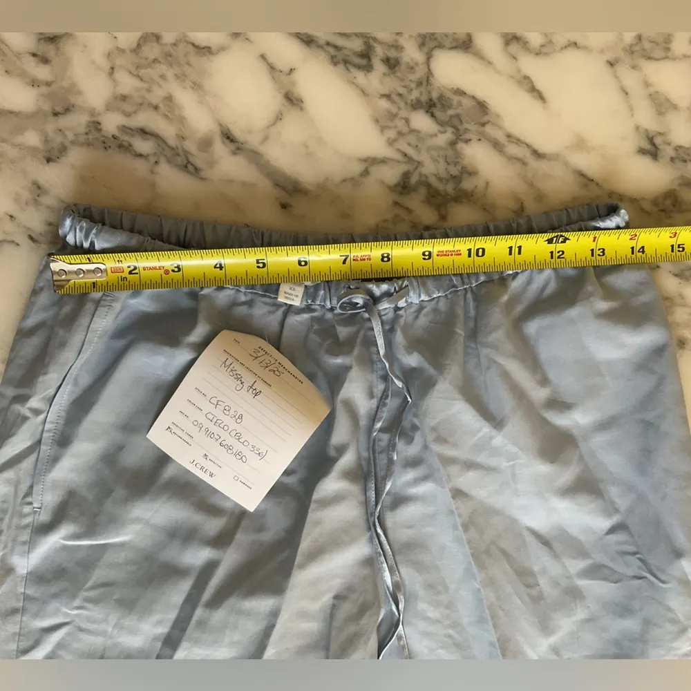 NWT Araks X J.Crew light blue pajama shorts in cotton-silk voile blend - Image 5