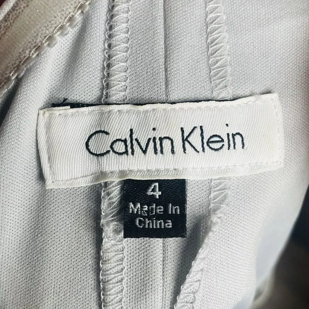 Calvin Klein One Shoulder Full Sequin Silver Sexy Formal Mini Dress Size 4 - Image 5